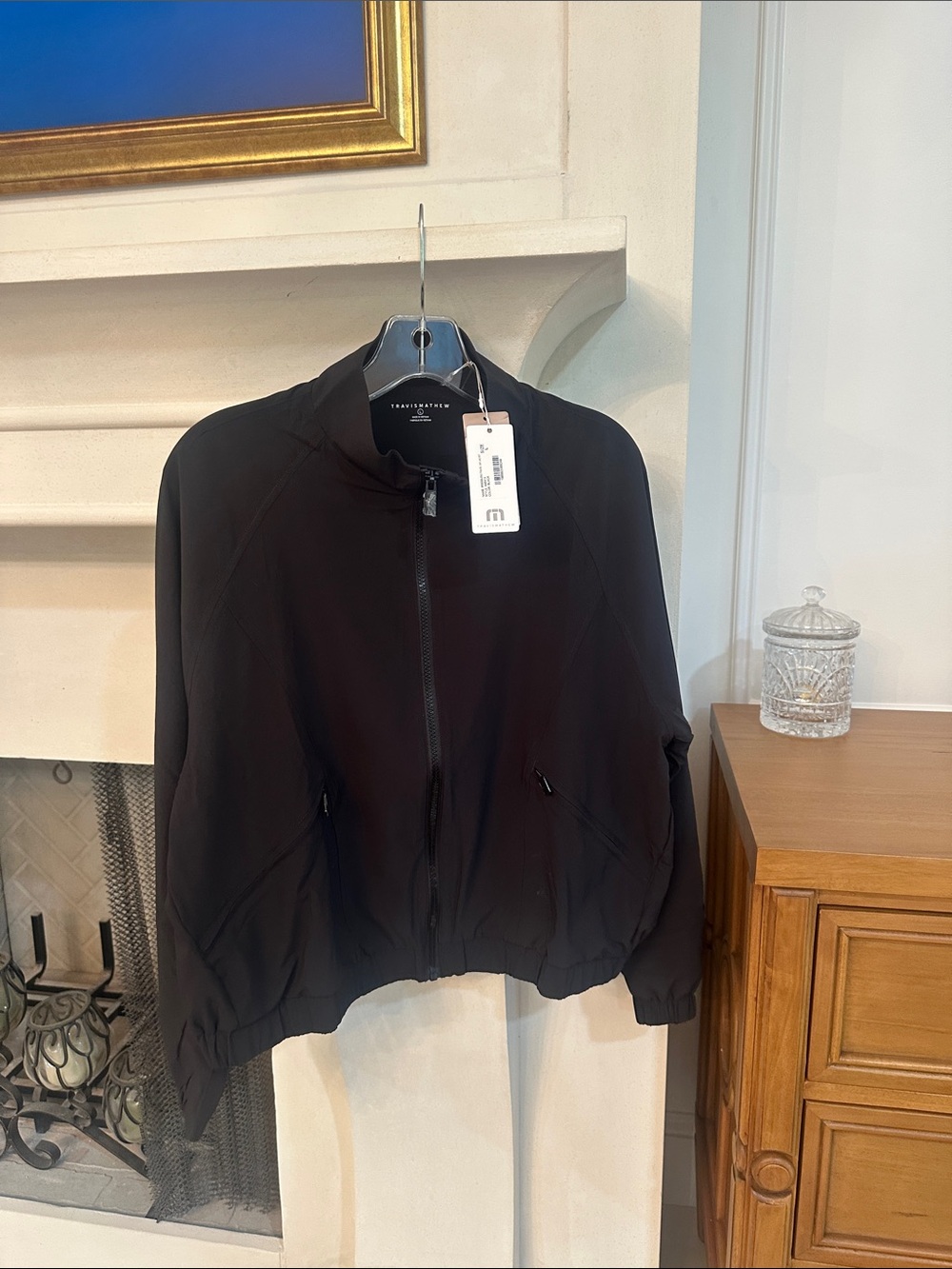 Travis Mathew Black Zip-Up Bomber Jacket